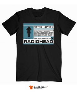 Radiohead Fitter Happier Band T Shirt Black
