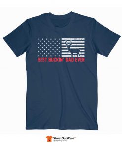 USA Flag Fathers Day Gift T Shirt Navy Blue