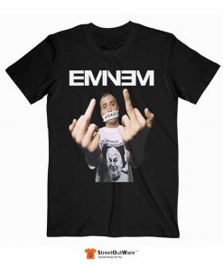 Eminem Middle Finger Band T Shirt Black