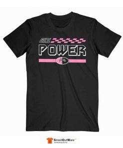 Girl Power Racing T Shirt Black
