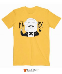 Karl Marx T Shirt Gold Yellow
