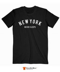 New York Never Sleep T Shirt Black