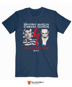 Smashing Pumpkins Marilyn Manson Tour T Shirt Navy Blue